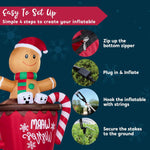 6FT Christmas Inflatable Gingerbread Man in Hot Cocoa Mug with LED Light Cute Christmas Decoration