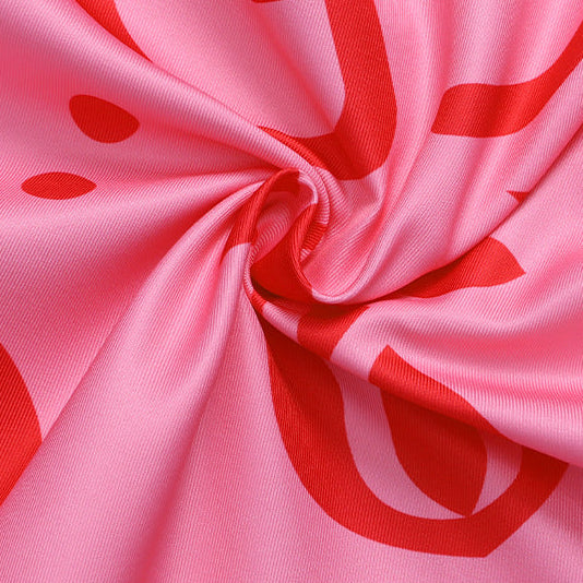 Mommy and Me Pink Dress Flared Party Outfit with Belt and Matching Headband