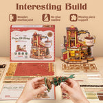 3D Wooden Puzzle DIY Building Set Christmas Music Box with Light Holiday Gift