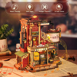 3D Wooden Puzzle DIY Building Set Christmas Music Box with Light Holiday Gift