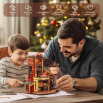 3D Wooden Puzzle DIY Building Set Christmas Music Box with Light Holiday Gift