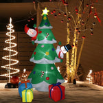 8ft Inflatable Christmas Tree Yard Decoration with Snowman and Santa Outdoor Decorations