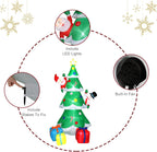 8ft Inflatable Christmas Tree Yard Decoration with Snowman and Santa Outdoor Decorations