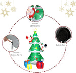 8ft Inflatable Christmas Tree Yard Decoration with Snowman and Santa Outdoor Decorations