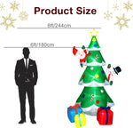 8ft Inflatable Christmas Tree Yard Decoration with Snowman and Santa Outdoor Decorations