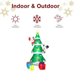 8ft Inflatable Christmas Tree Yard Decoration with Snowman and Santa Outdoor Decorations