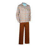 Mens Will Costume Plaid Button-Up Shirt Pants Full Set The Final Season Outfit for Cosplay