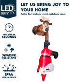 8ft Hanging Christmas Inflatables Decoration Reindeer and Climbing Santa with Light Outdoor Indoor Decoration