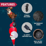 8ft Hanging Christmas Inflatables Decoration Reindeer and Climbing Santa with Light Outdoor Indoor Decoration