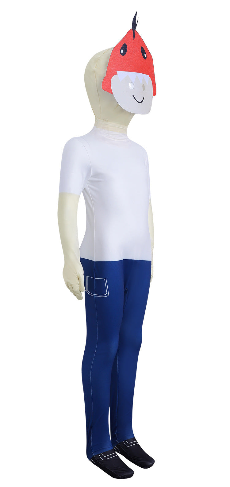 Missing Kid Costume White Jumpsuit and Helmet The Forest Survival Outfit for Game Player