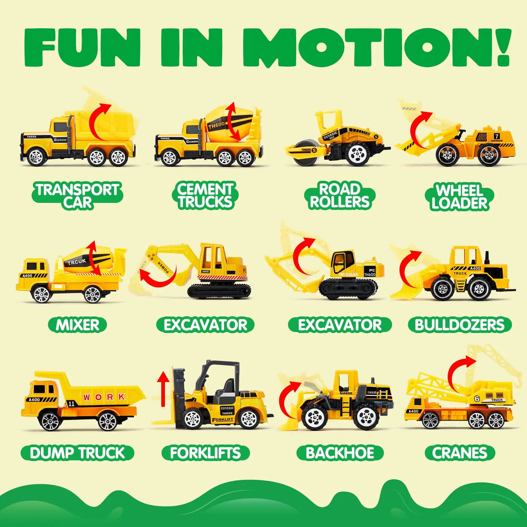 Kids Construction Truck Set Push and Go Cars Transporter Truck with Sounds and Light