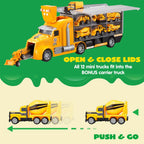Kids Construction Truck Set Push and Go Cars Transporter Truck with Sounds and Light