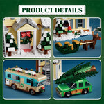 1958pcs Christmas Vacation Village Building Blocks with Light Village Model Buildings Kits Christmas Gift