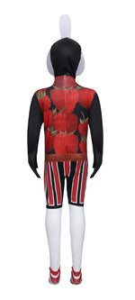 Kids Brainrot Costume Red Brri Brri Jumpsuit Cape and Helmet Set for Cosplay Themed Party