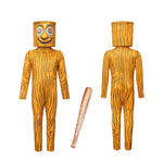 Kids Wooden Bat-wielding Ghost Costume Tung Tung Tuang Outfit with Inflatable Wooden Stick