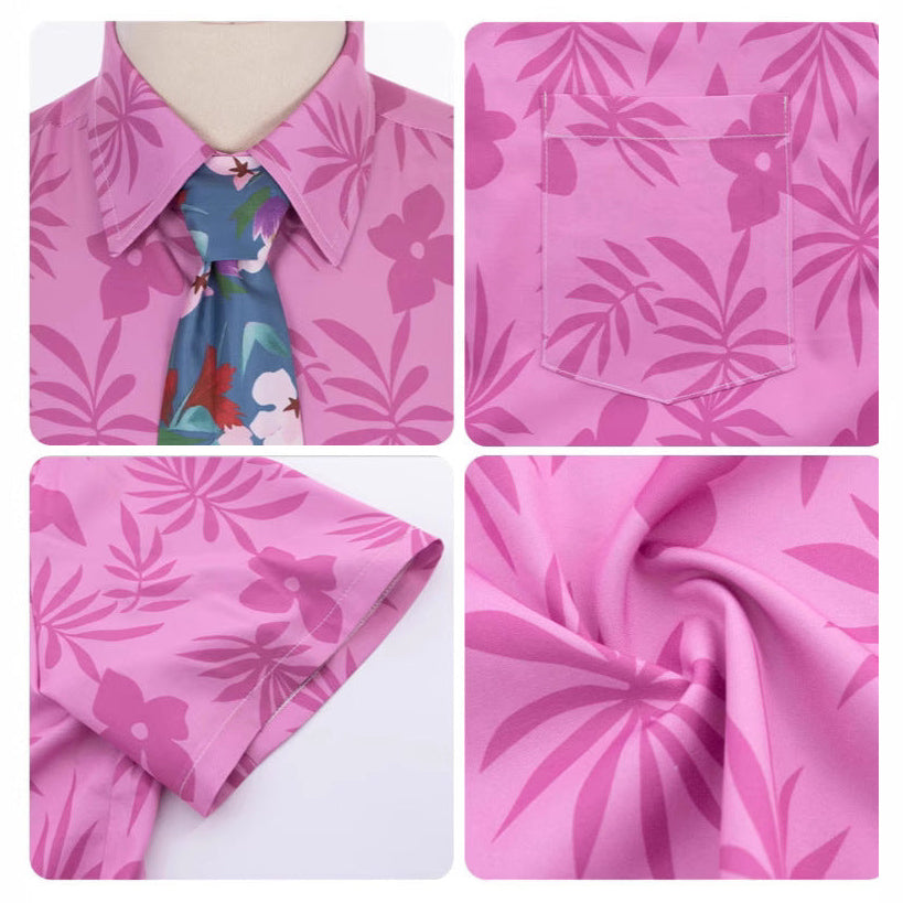 Nick Outfit Pink Shirt Pants Hat and Tie Costume Set for Vacation Cosplay