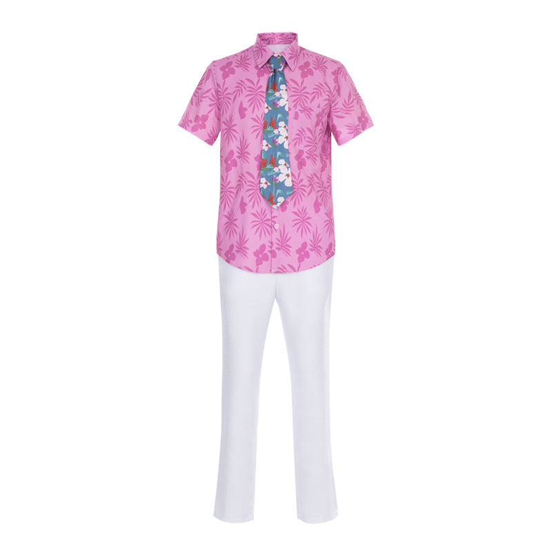 Nick Outfit Pink Shirt Pants Hat and Tie Costume Set for Vacation Cosplay