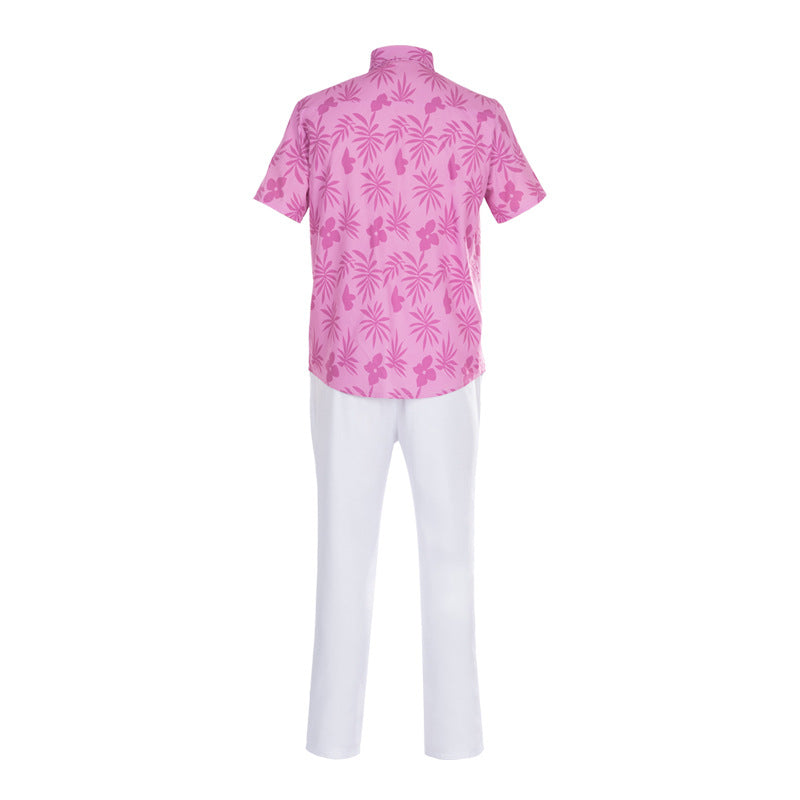 Nick Outfit Pink Shirt Pants Hat and Tie Costume Set for Vacation Cosplay