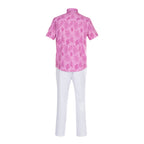 Nick Outfit Pink Shirt Pants Hat and Tie Costume Set for Vacation Cosplay