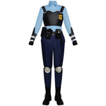 Officer Judy Costume Blue Police Uniform with Badge Tail Ear Waistbag Complete Cosplay Suit
