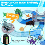 Racing Track Toy Shark Ocean Race Car Bendable Flexible Racetrack Track Set Holiday Toys