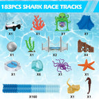 Racing Track Toy Shark Ocean Race Car Bendable Flexible Racetrack Track Set Holiday Toys