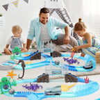 Racing Track Toy Shark Ocean Race Car Bendable Flexible Racetrack Track Set Holiday Toys