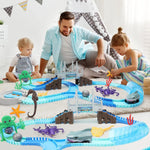 Racing Track Toy Shark Ocean Race Car Bendable Flexible Racetrack Track Set Holiday Toys
