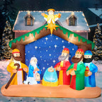 Christmas Inflatables Nativity Scene with Angels Light Inflatables Toys Set Outdoor Indoor Decoration