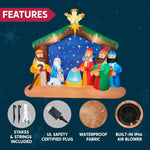 Christmas Inflatables Nativity Scene with Angels Light Inflatables Toys Set Outdoor Indoor Decoration