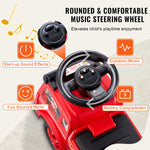 Toddler Ride On Push Car with Music Steering Wheel Red Sliding Car Holiday Toys
