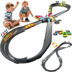 Kids Crash Racing Track Set with 4 Rechargeable Crash Car DIY Race Car Holiday Gifts