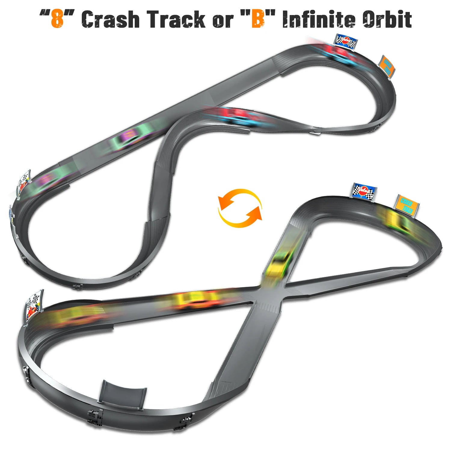 Kids Crash Racing Track Set with 4 Rechargeable Crash Car DIY Race Car Holiday Gifts