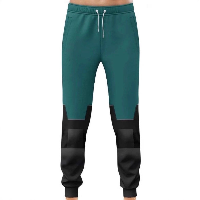 Adult Deku Costume Green Zip-up Sweatshirt and Pants Hero Deku Outift with Plus Size