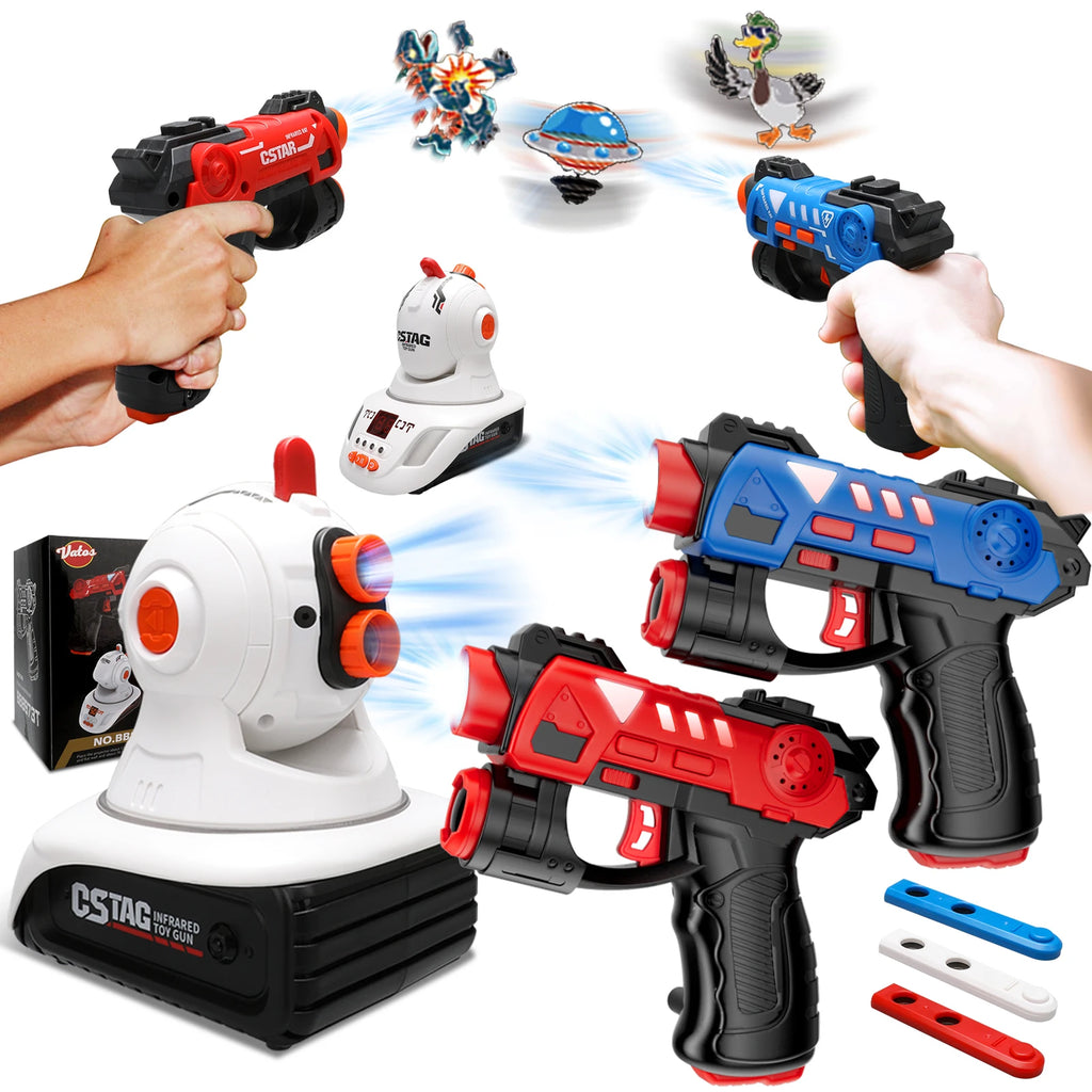 Infrared Laser Tag Set with Projector 2 Player Infrared Guns Family Activity Toy Shooting Game