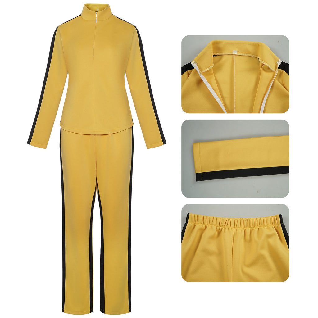 Women Beatrix Costume Yellow Bloody Affair The Bride Outfit Jacket and Pants Suit for Cosplay Themed Party