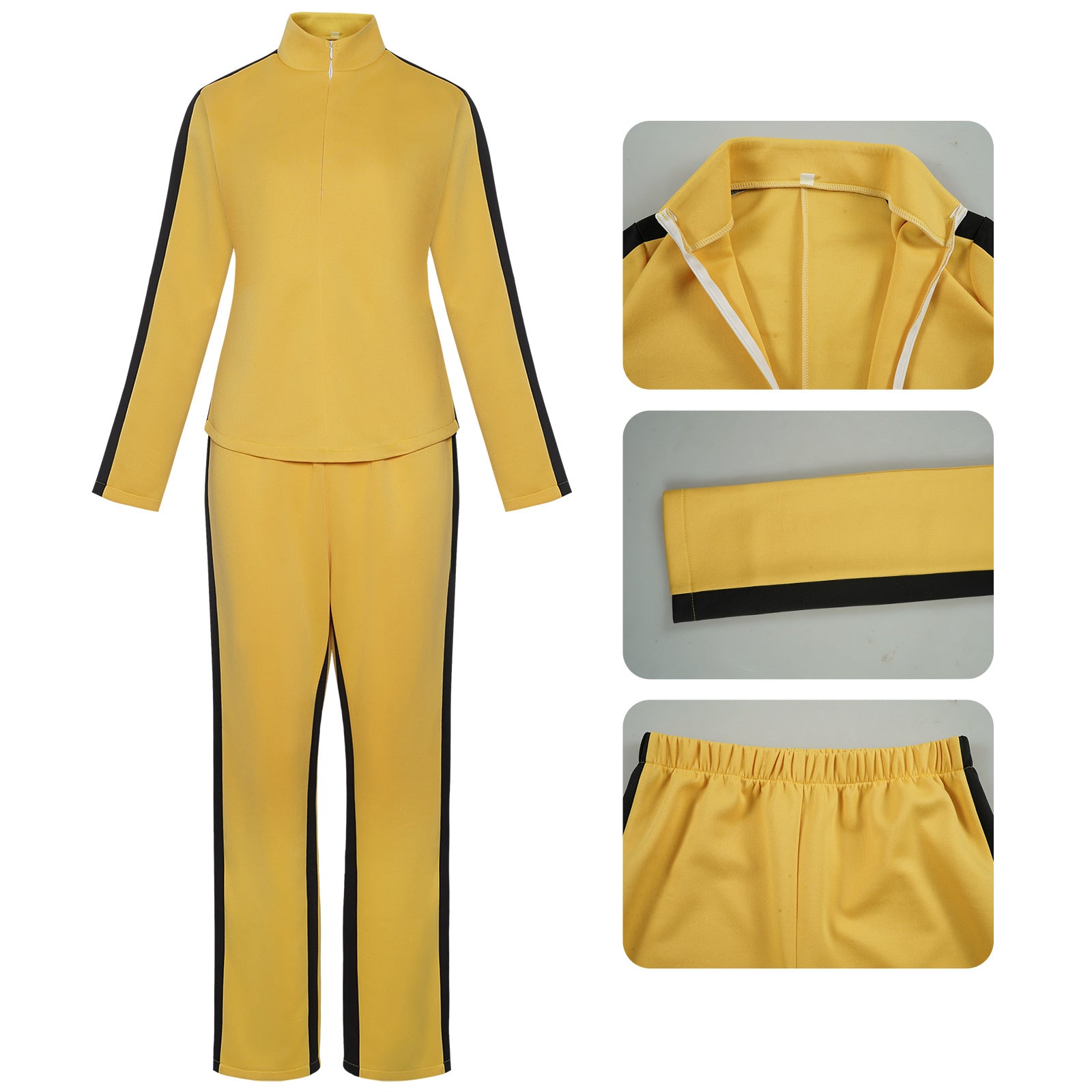 Women Beatrix Costume Yellow Bloody Affair The Bride Outfit Jacket and Pants Suit for Cosplay Themed Party