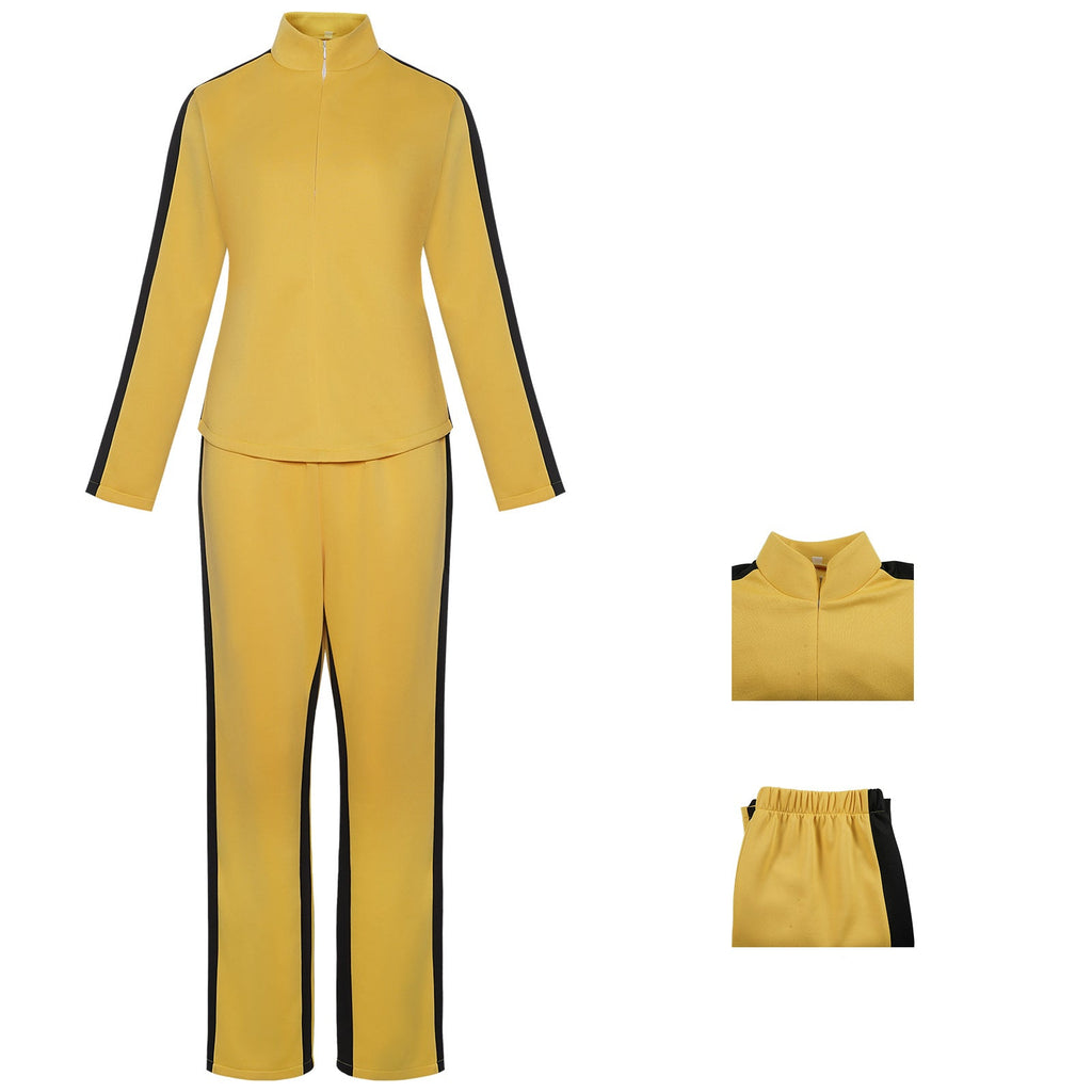 Women Beatrix Costume Yellow Bloody Affair The Bride Outfit Jacket and Pants Suit for Cosplay Themed Party