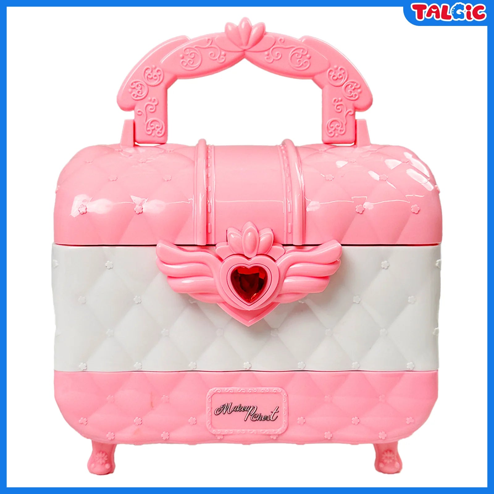 Kids Makeup Set Washable Safe Set Multi-Layer Pink Foldable Storage Box Holiday Gift