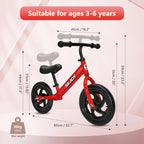 Toddler Balance Bike Lightweight Bike Adjustable Seat and Handle No Pedal Car