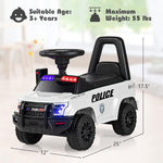 Toddler Ride On Car Police Push Car Foot-to-Floor Sliding Toy with Light Under Seat Storage Holiday Toy