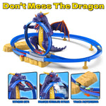 Kids Dragon Track Cars Set with Light & Spray Racing Car Toy Two-player Game Toys Holiday Gift