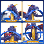 Kids Dragon Track Cars Set with Light & Spray Racing Car Toy Two-player Game Toys Holiday Gift