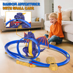 Kids Dragon Track Cars Set with Light & Spray Racing Car Toy Two-player Game Toys Holiday Gift