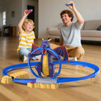 Kids Dragon Track Cars Set with Light & Spray Racing Car Toy Two-player Game Toys Holiday Gift