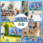 Kids Football Game Set Toss Soccer Goal Game with Velcro Balls Indoor Outdoor Toys