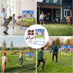 Football Throwing Target Games with 4 Inflatable Rugby Balls Garden Backyard Toss Sport Indoor Outdoor Toy