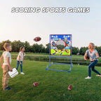 Football Throwing Target Games with 4 Inflatable Rugby Balls Garden Backyard Toss Sport Indoor Outdoor Toy