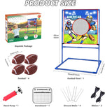 Football Throwing Target Games with 4 Inflatable Rugby Balls Garden Backyard Toss Sport Indoor Outdoor Toy