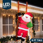 6ft Christmas Inflatable Decorations Climbing Santa Hanging with Light Holiday Decorations